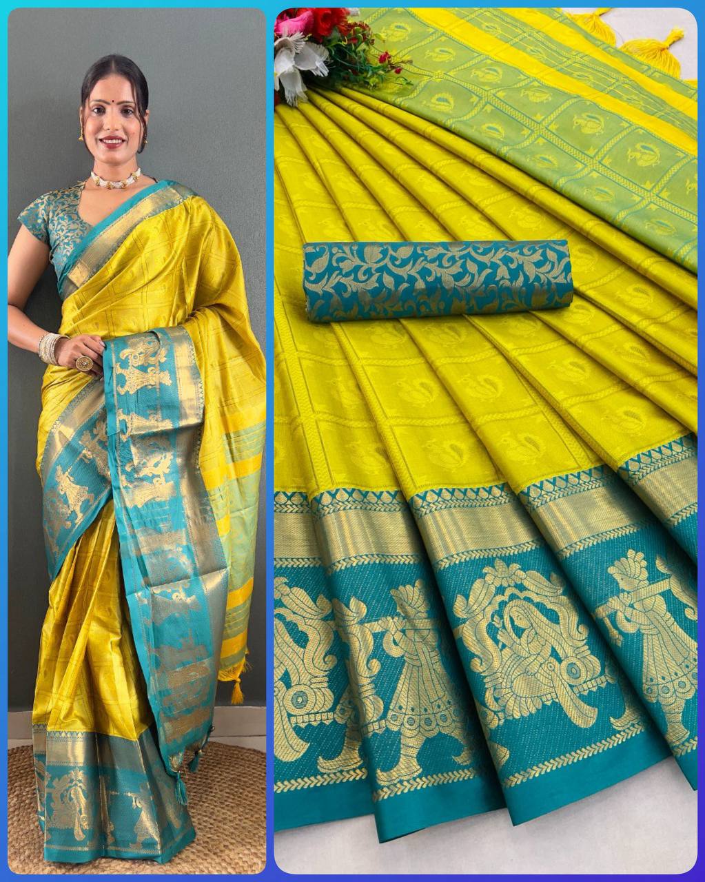 We Launching mercerised cotton silk in Exclusive border Self Viewing design