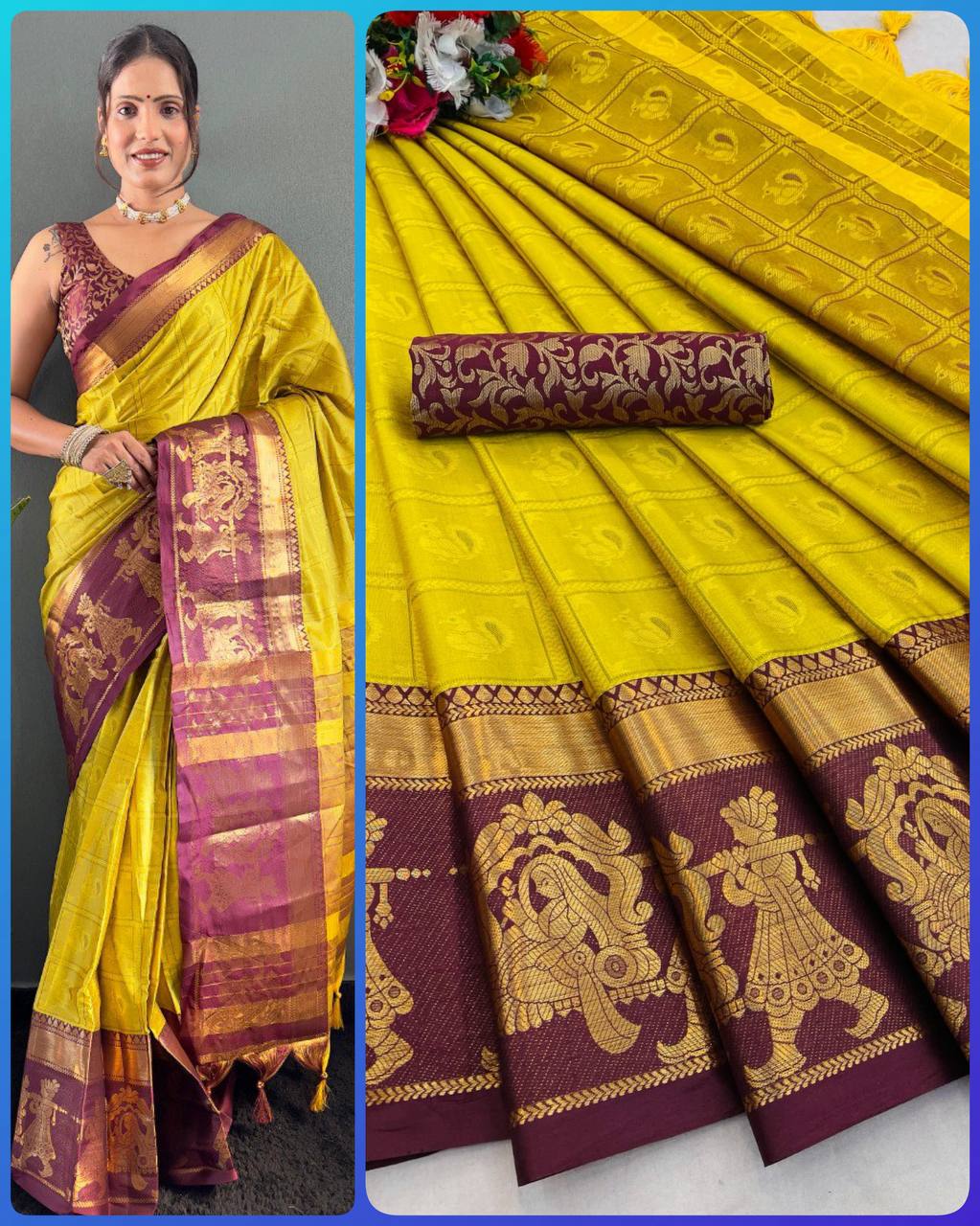 We Launching mercerised cotton silk in Exclusive border Self Viewing design