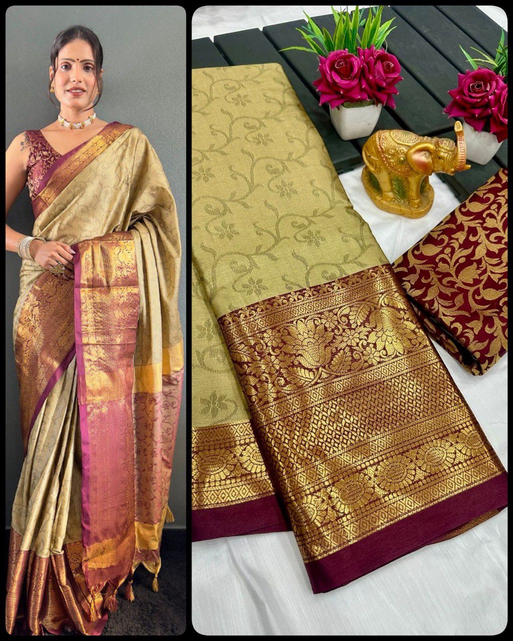 We Launching mercerised cotton silk in Exclusive border Self Viewing design