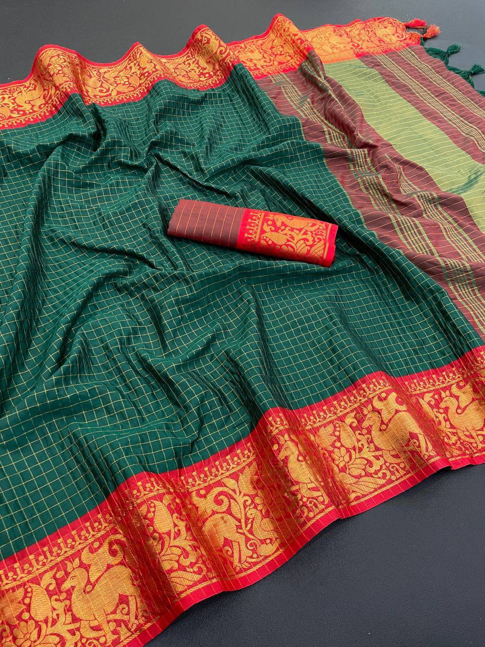 We Launching mercerised cotton silk in Exclusive border Self Viweing design