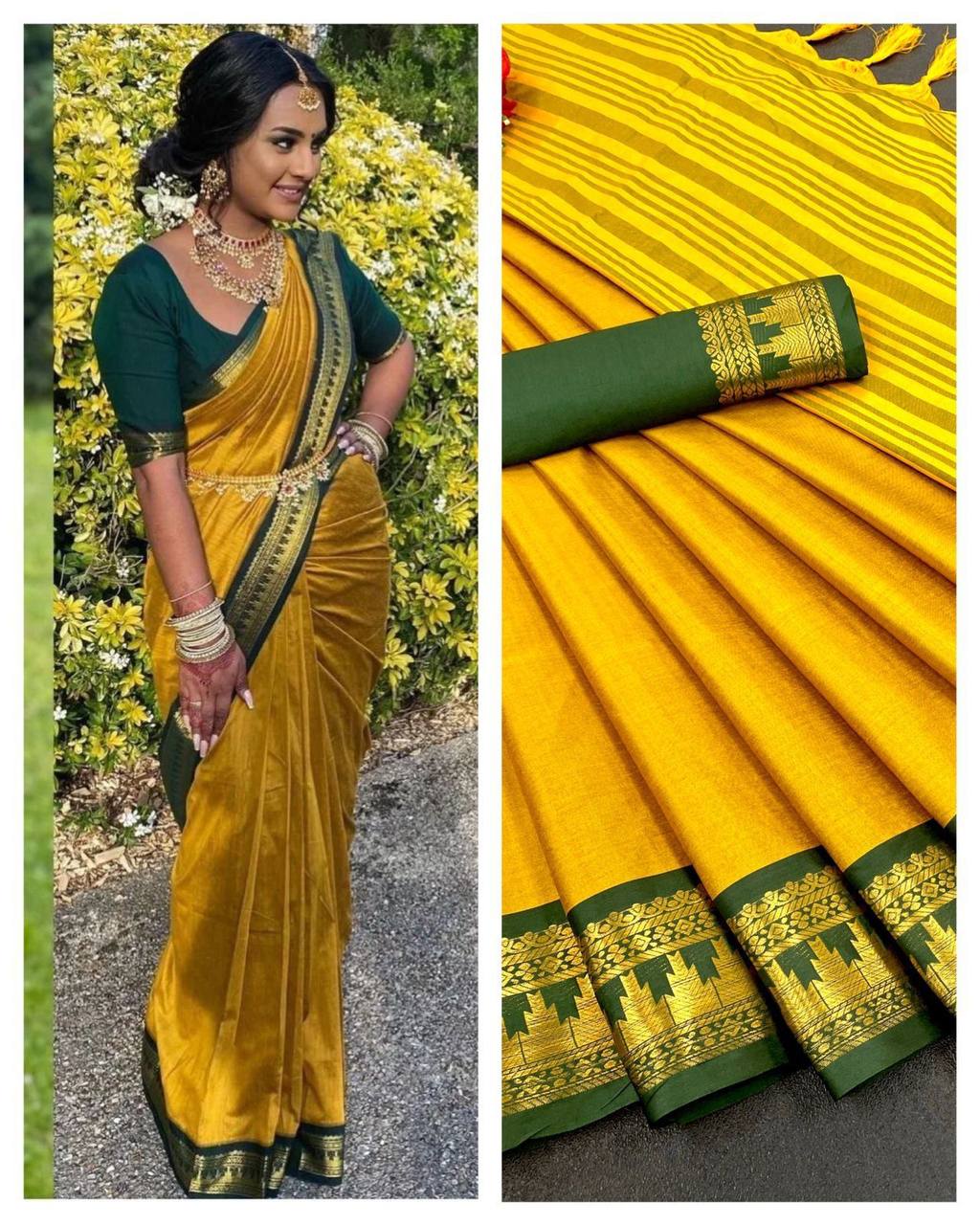 We Launching mercerised cotton silk in Exclusive border Self Viewing design