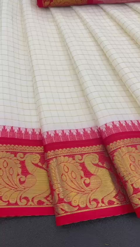 We Launching mercerised Soft silk in Exclusive border Self Checks Pattern design