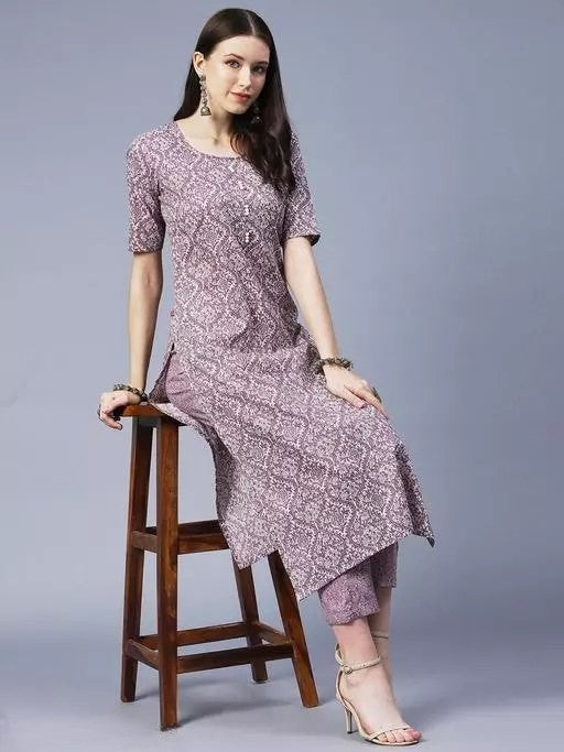 Trendsetter Cotton kurti with Pant set for style and comfort!