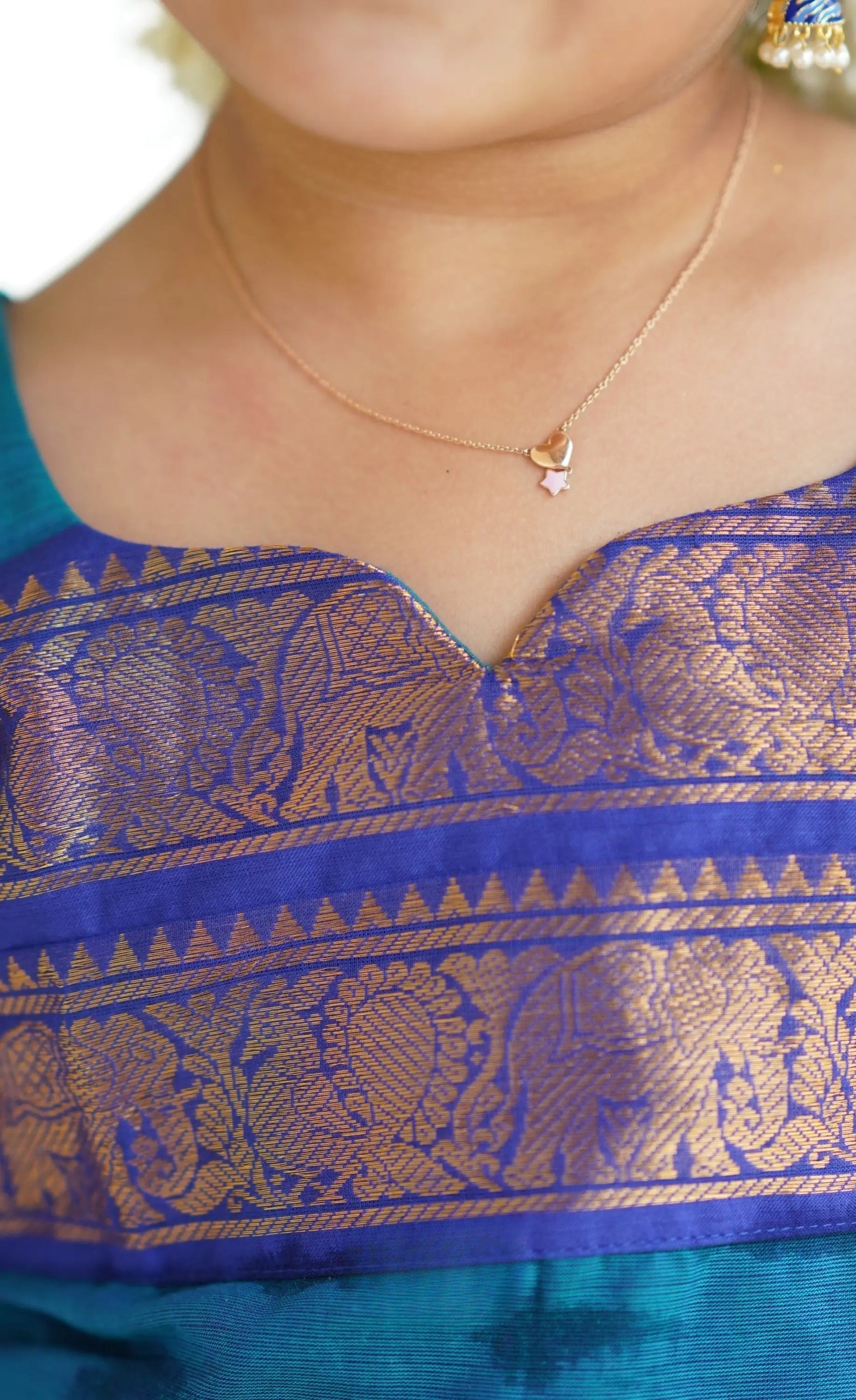 Perfect Cotton Blue Half Saree for Your Little Princess