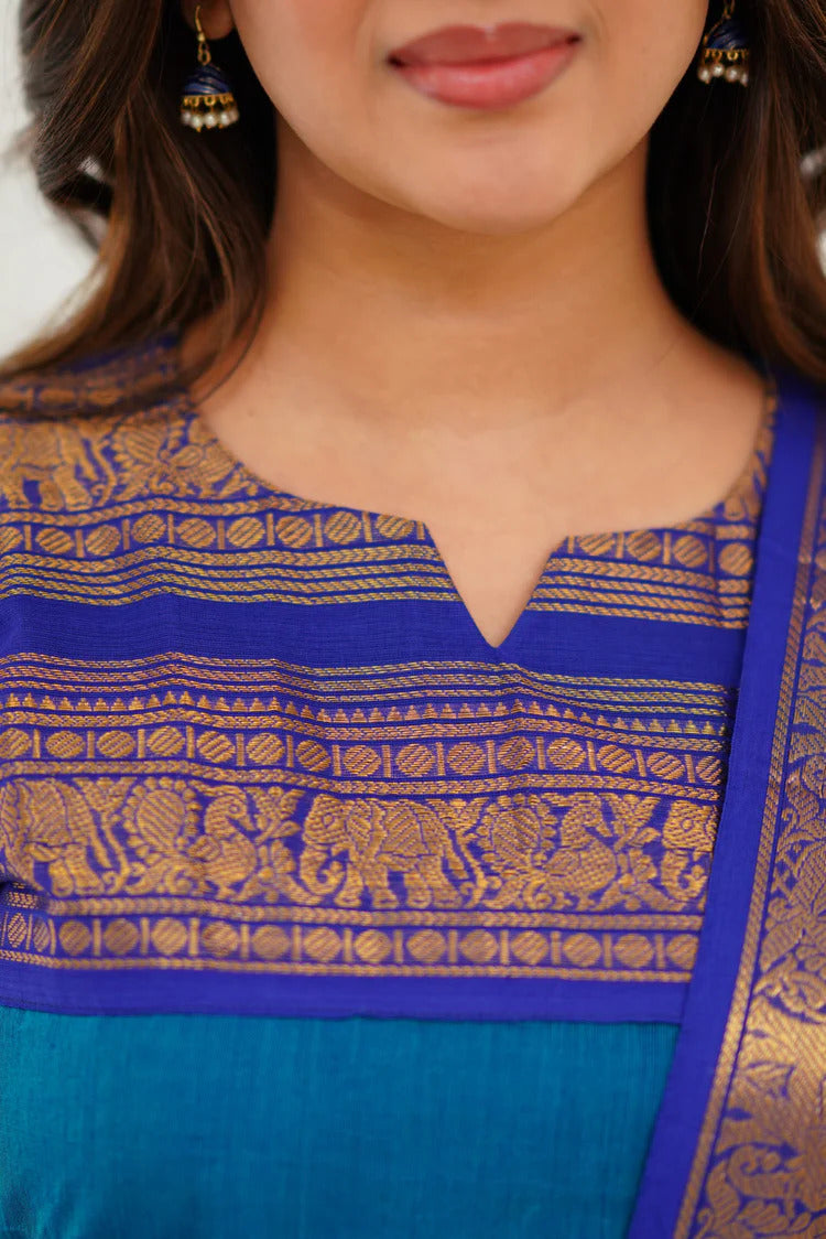 Trendy Blue Cotton Kurta Set – Effortless Style and Ultimate Comfort for Every Occasion