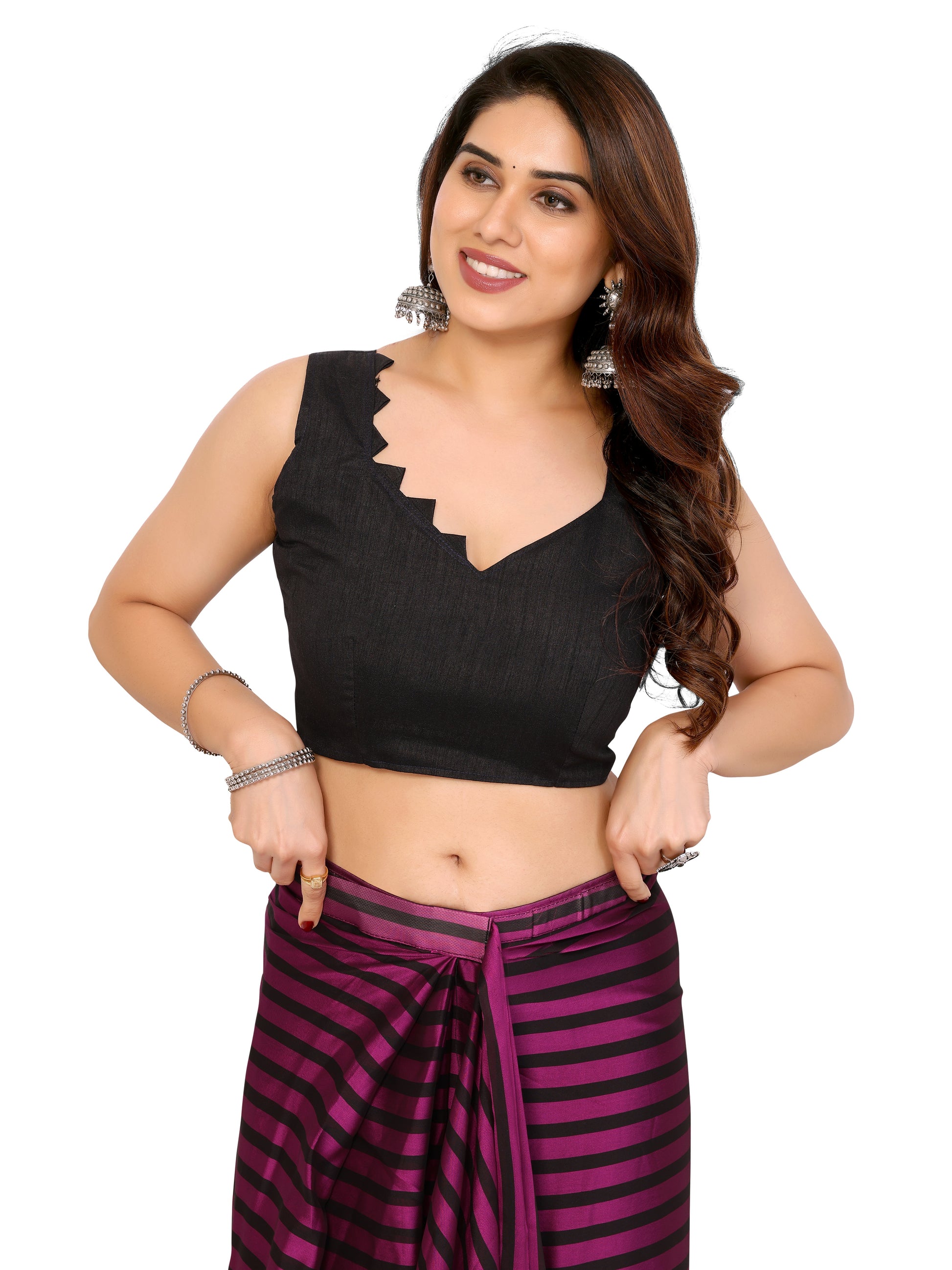 Pre-Stitched Printed Saree in Georgette – Ideal for Daily and Office Look