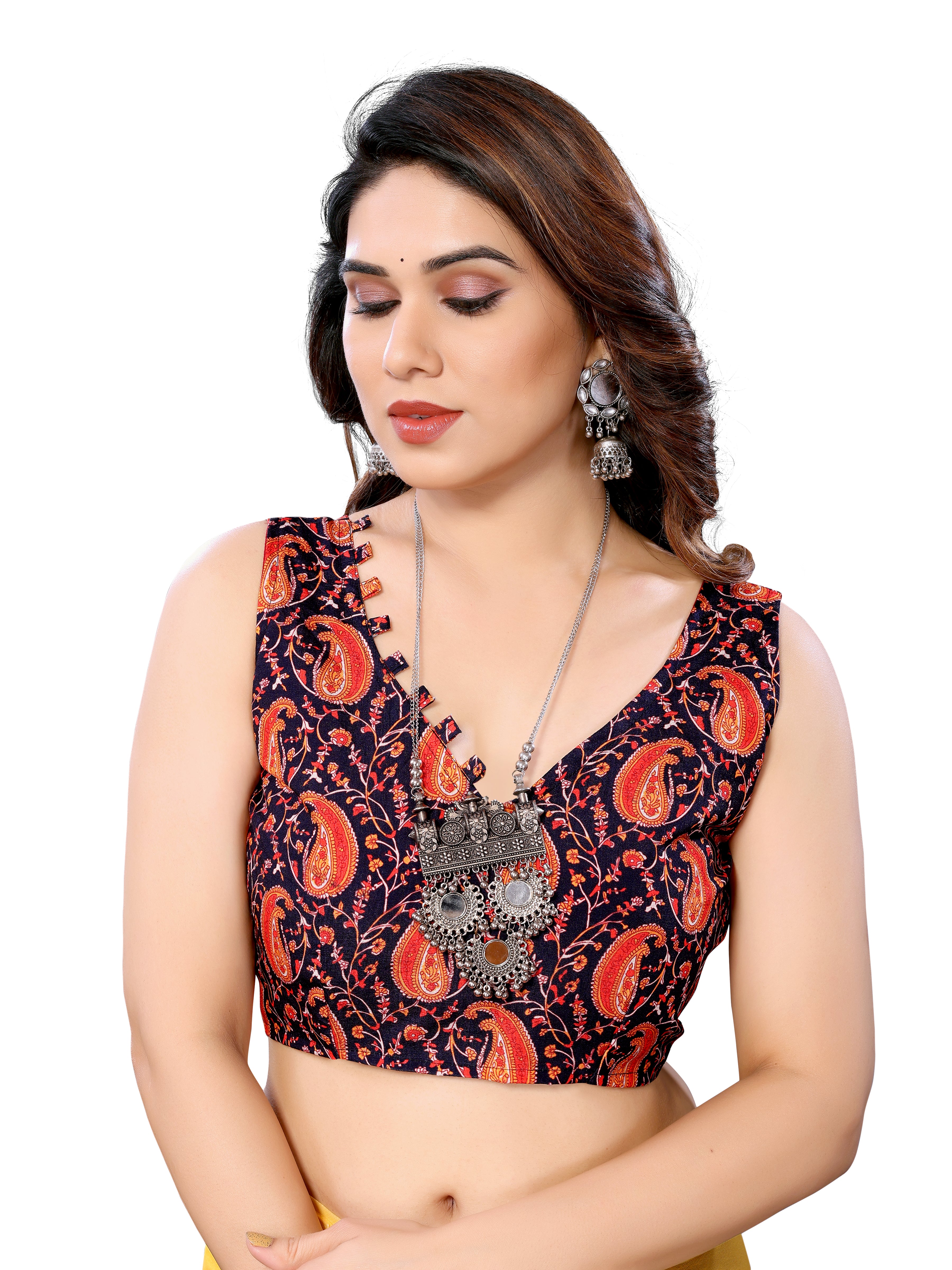 Ready to Wear Red Color Printed Georgette Saree with Lace