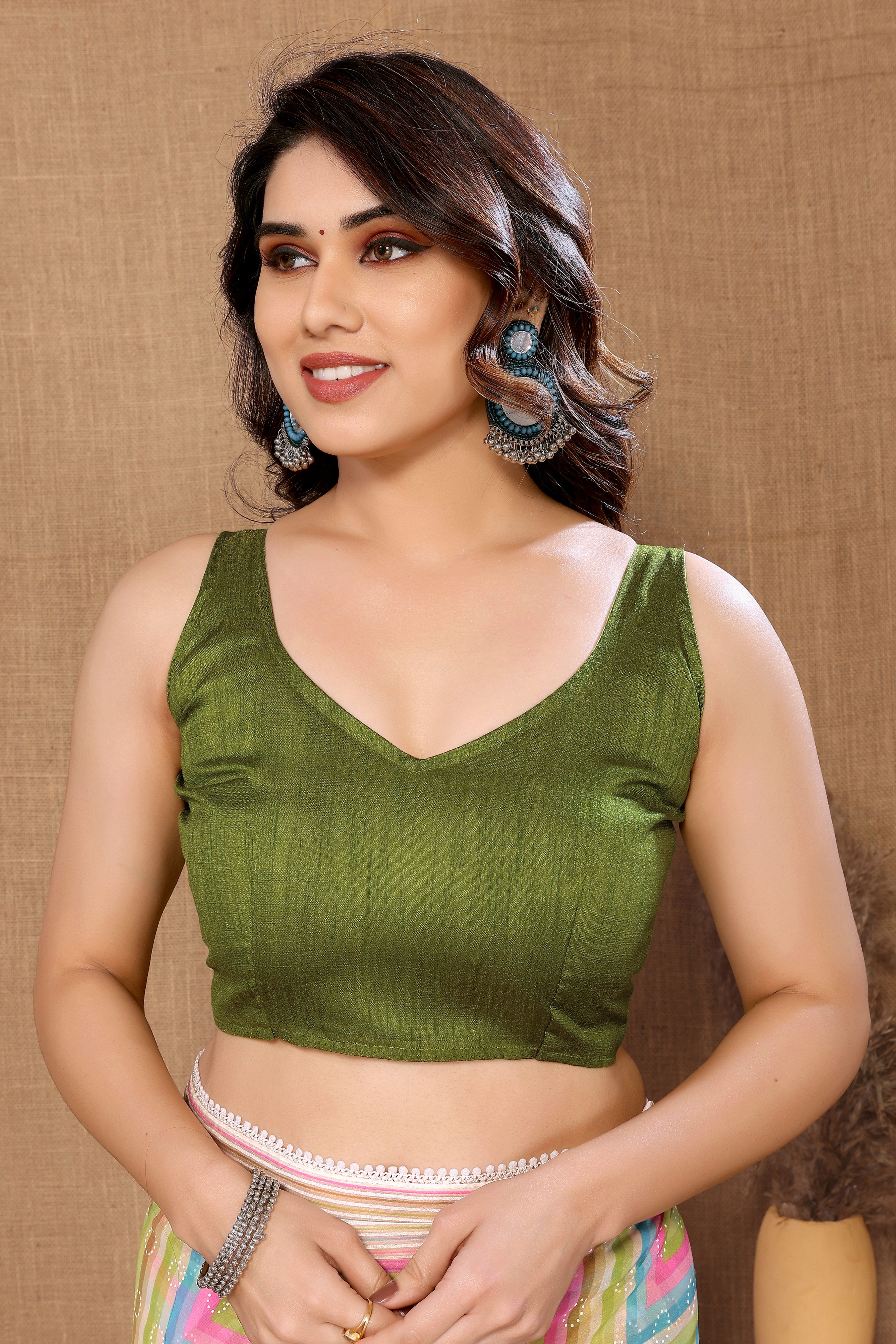 Ready to Wear Green Leriya Color Printed Georgette Saree with Lace