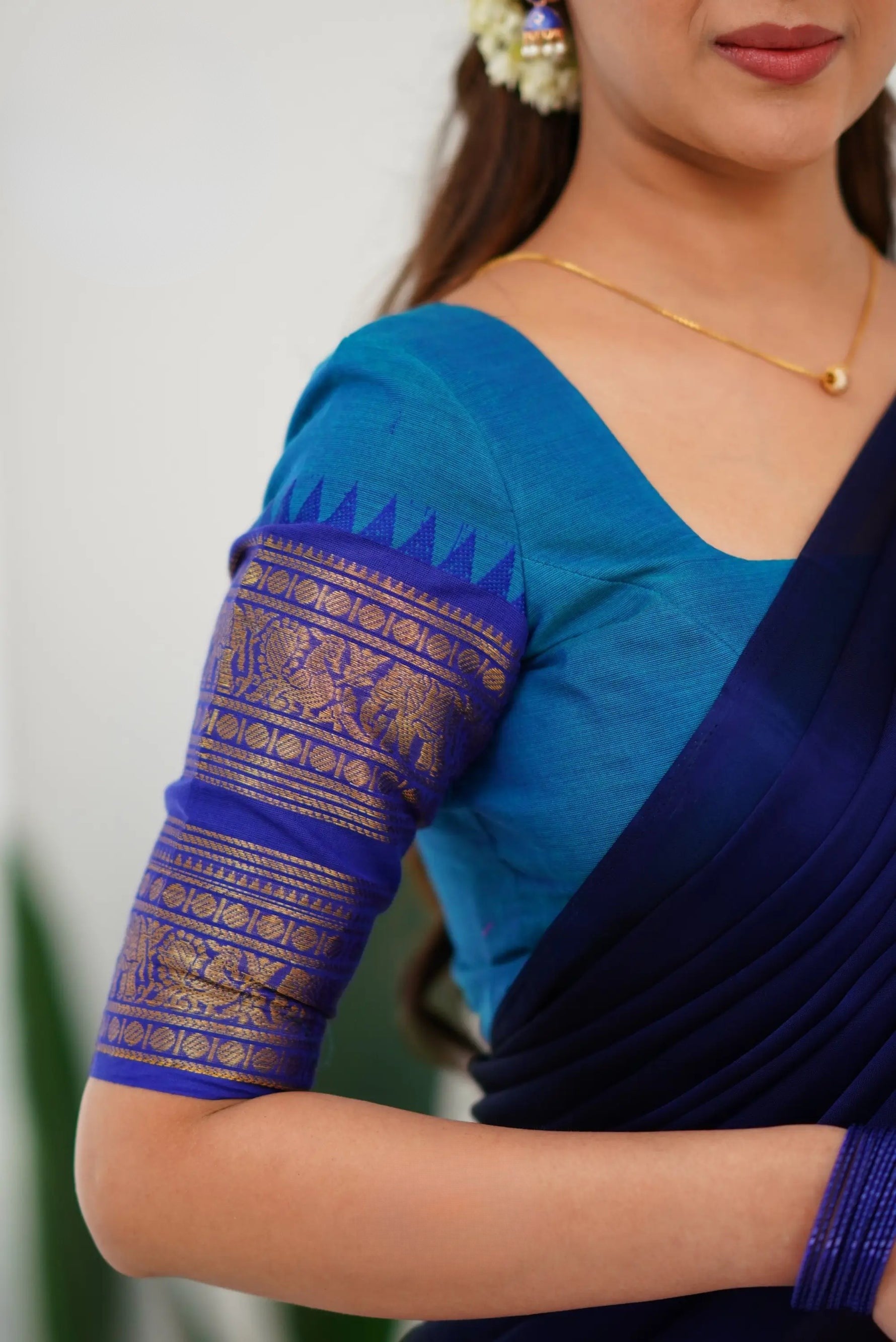 Classic Kanjivaram Silk Half Saree with Banarasi Silk Dupatta and Blouse – Perfect for Weddings and Celebrations