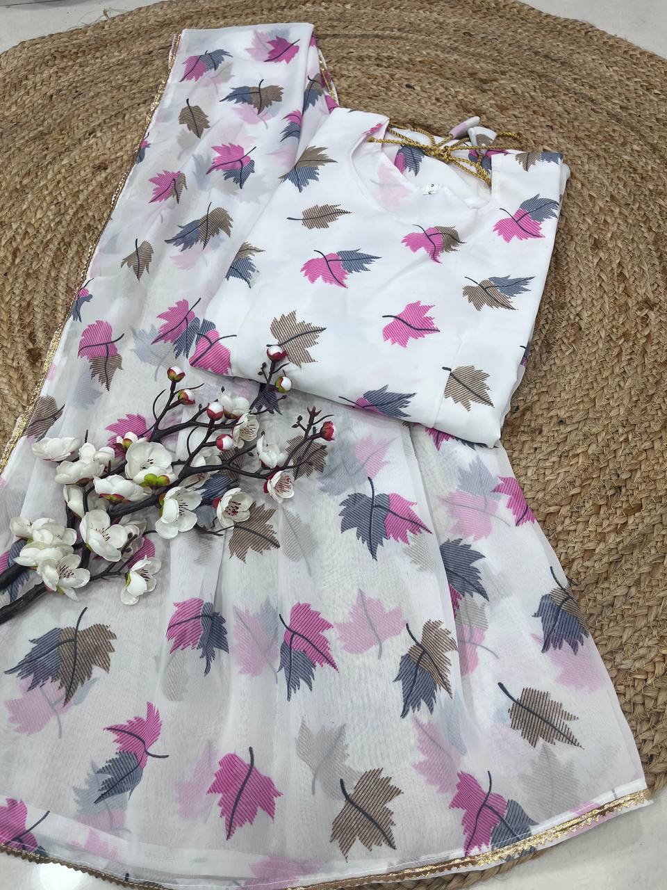 Awesome Fancy Trendy Flower Printed Georgette Anarkali Gown Set With Dupatta