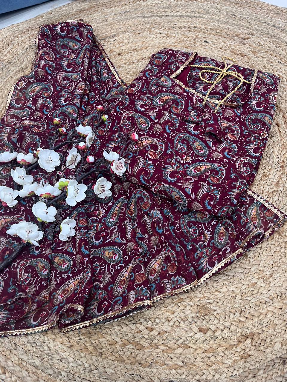 Stylish Fancy Trendy Printed Georgette Anarkali Gown Set With Dupatta