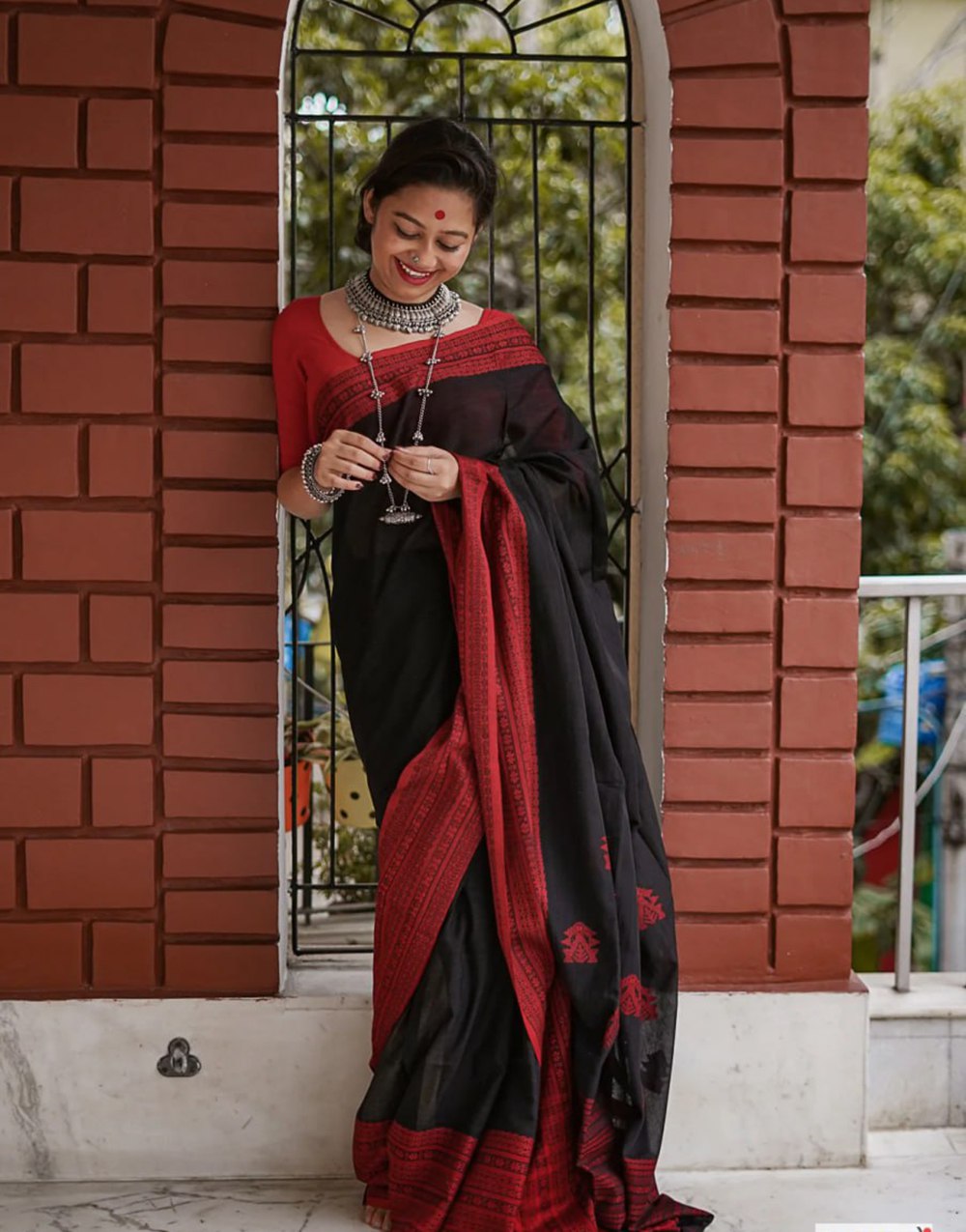 Handwoven Manipuri Soft Cotton Saree Festive Special with Running Blouse.