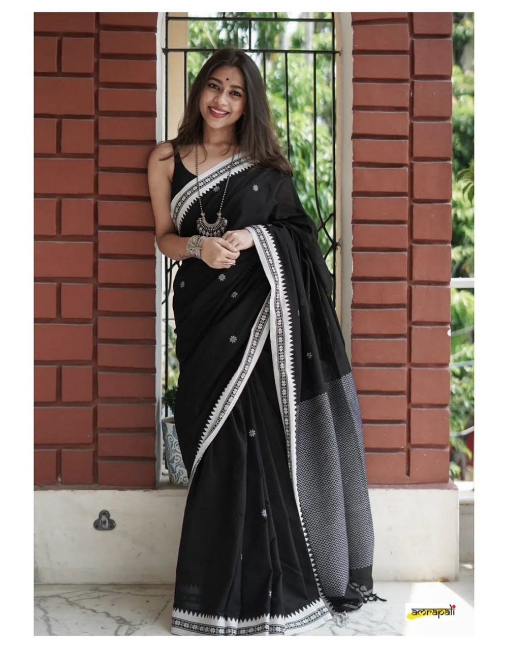 Soft Lilian Cotton Saree with Manipuri Thread work