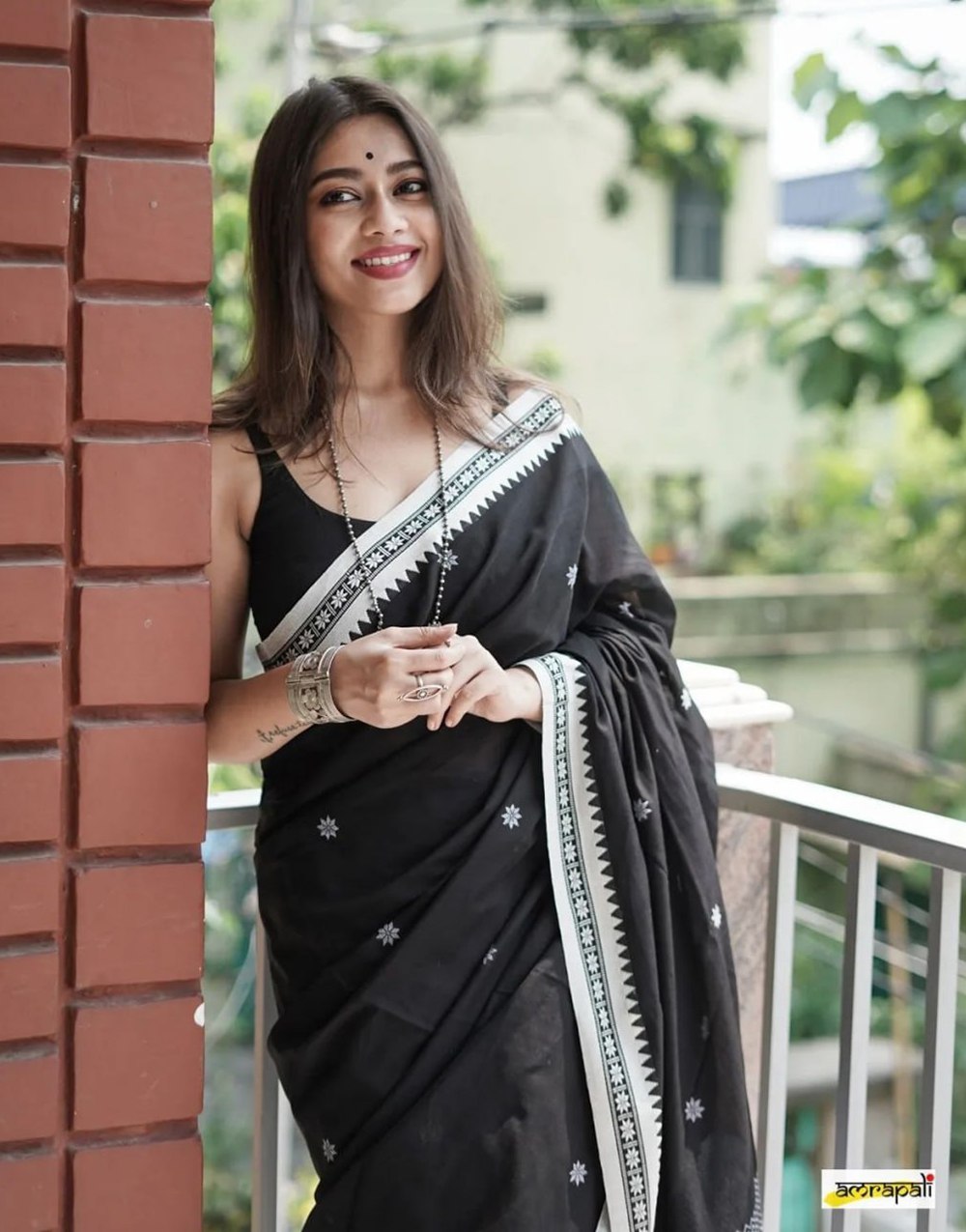 Soft Lilian Cotton Saree with Manipuri Thread work