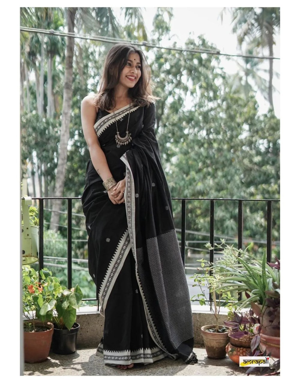 Soft Lilian Cotton Saree with Manipuri Thread work
