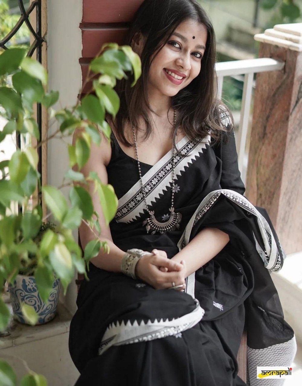 Soft Lilian Cotton Saree with Manipuri Thread work