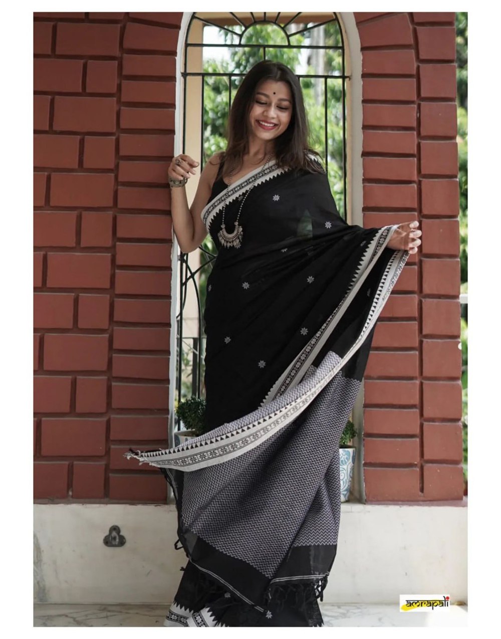 Soft Lilian Cotton Saree with Manipuri Thread work