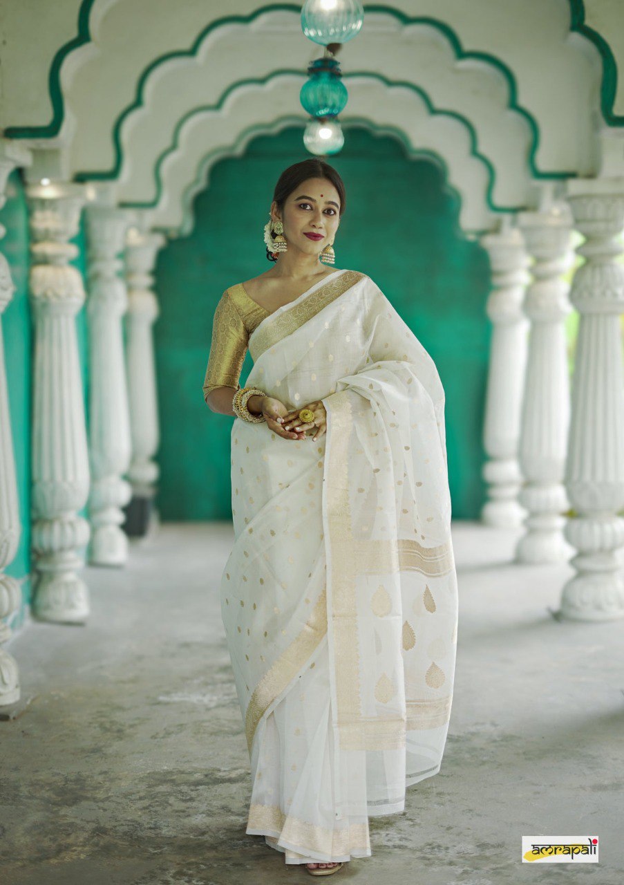 Lilaan Soft Slab Cotton Saree with Rich Weaving Blouse Elegant & Comfortable