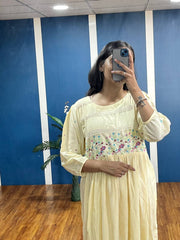 New Premium Beautiful Designer Rayon Traditional Midi Gown And Embroidery Work