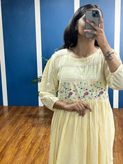 New Premium Beautiful Designer Rayon Traditional Midi Gown And Embroidery Work