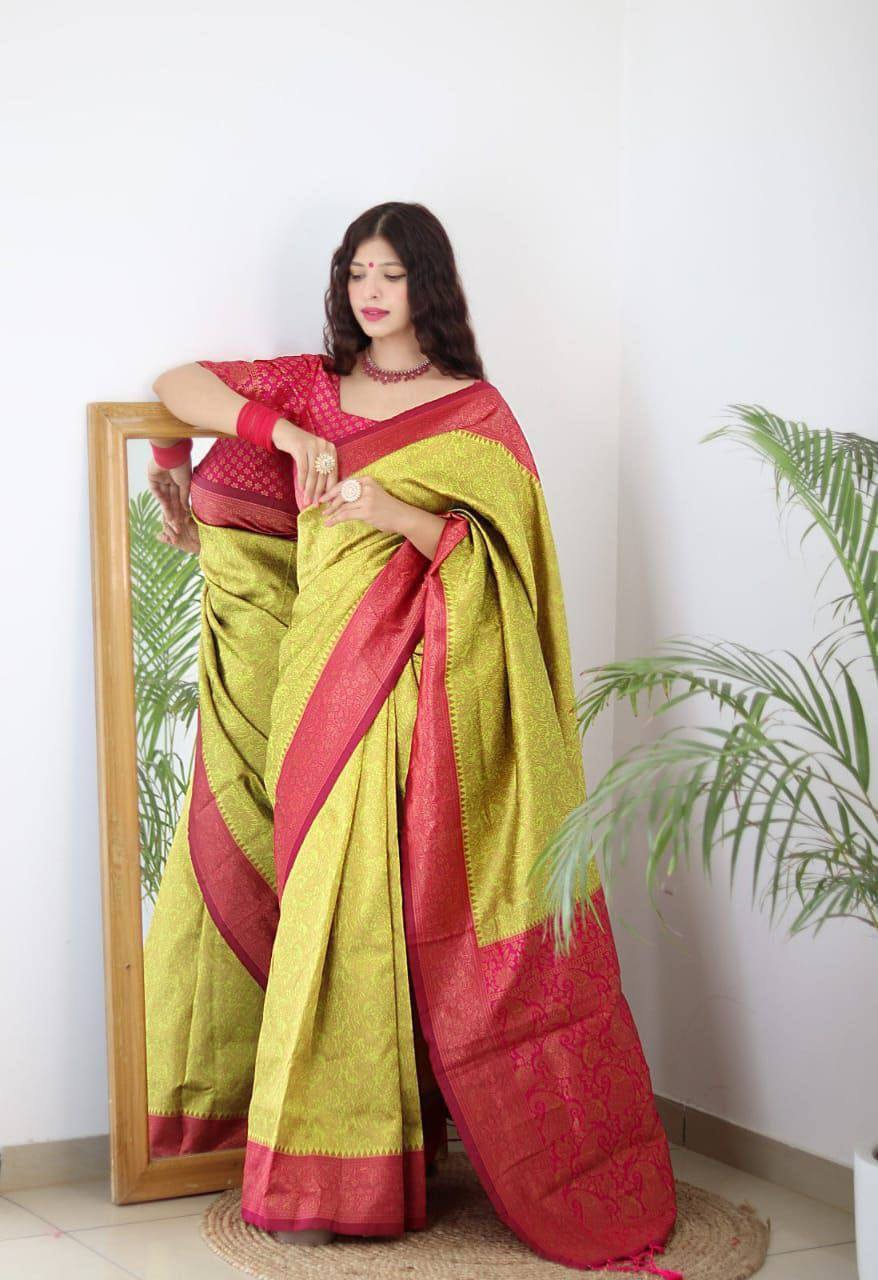 Handwoven Pure Mercerised Silk With Manipuri Pattern Threadwork