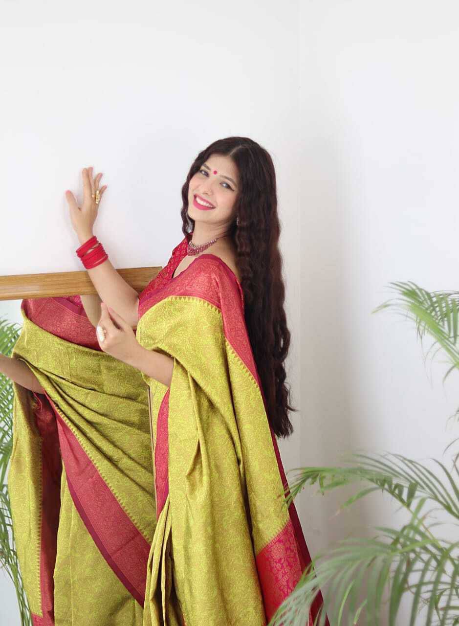 Handwoven Pure Mercerised Silk With Manipuri Pattern Threadwork