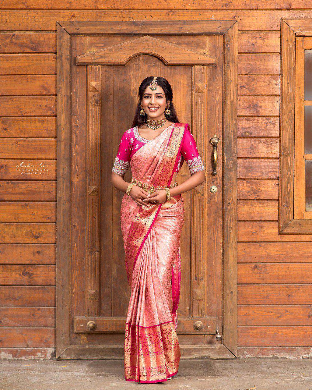New Launching Beautiful Art Silk Jacquard Border Saree