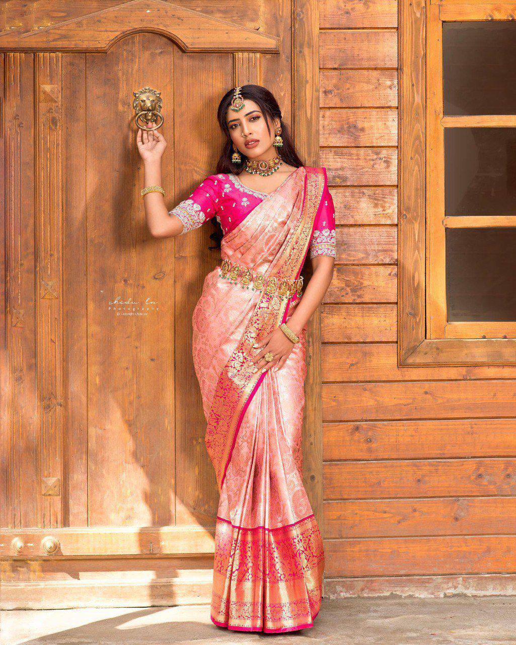 New Launching Beautiful Art Silk Jacquard Border Saree