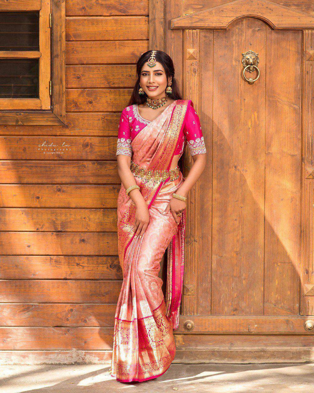 New Launching Beautiful Art Silk Jacquard Border Saree