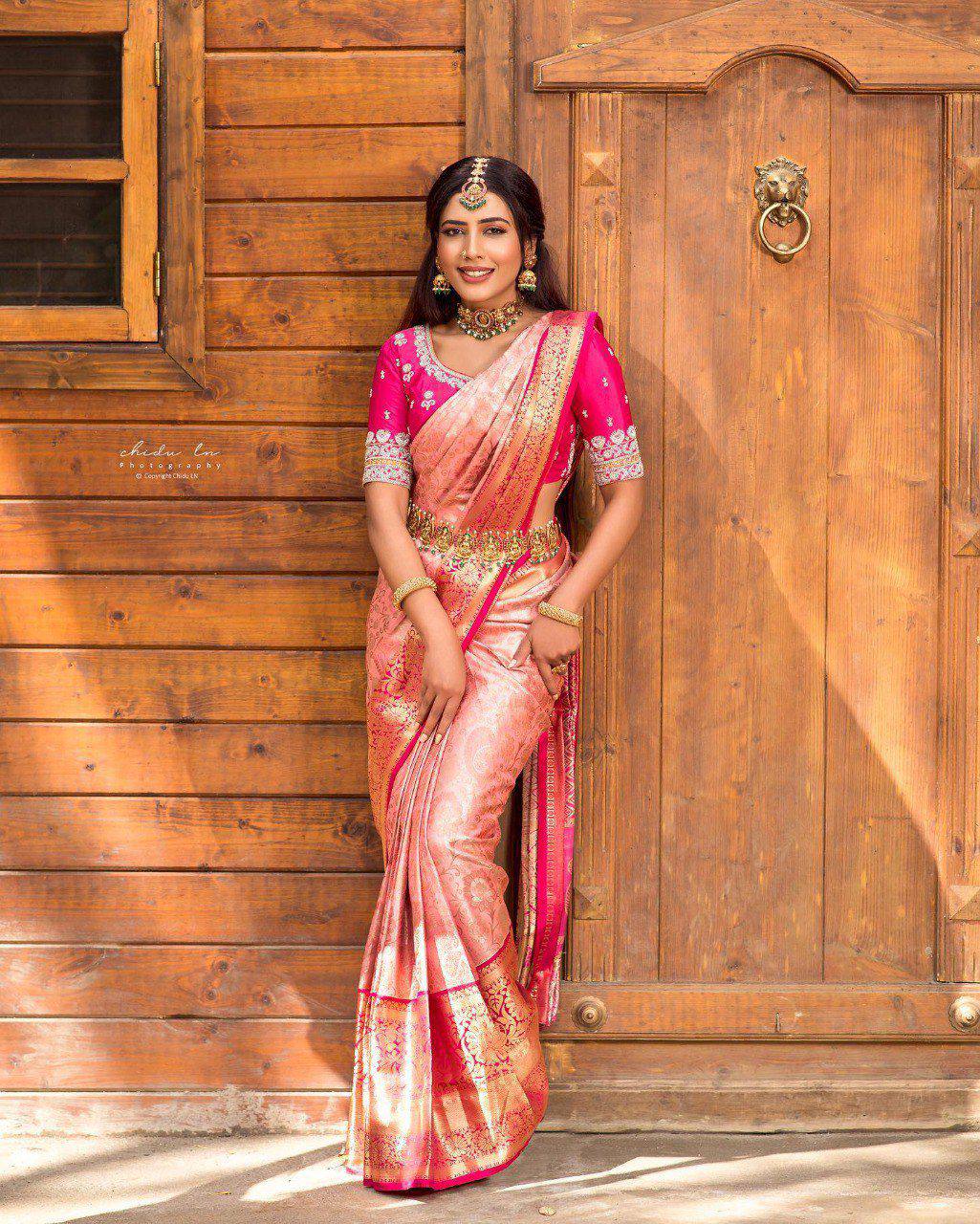 New Launching Beautiful Art Silk Jacquard Border Saree