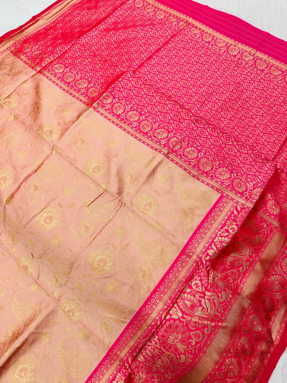 New Launching Beautiful Art Silk Jacquard Border Saree