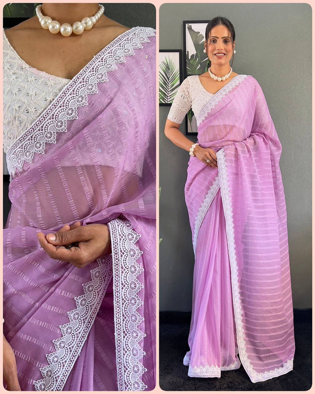 Present New Launching Linning  Pattern Look Saree