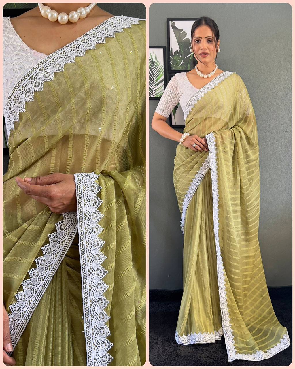Present New Launching Linning  Pattern Look Saree