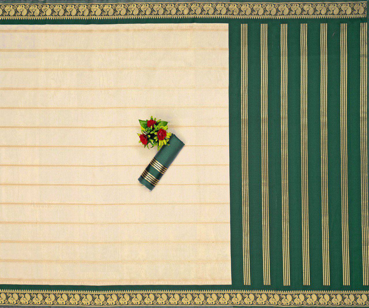 Beautiful Art Silk Jacquard Border Saree With Unstitched Running Blouse