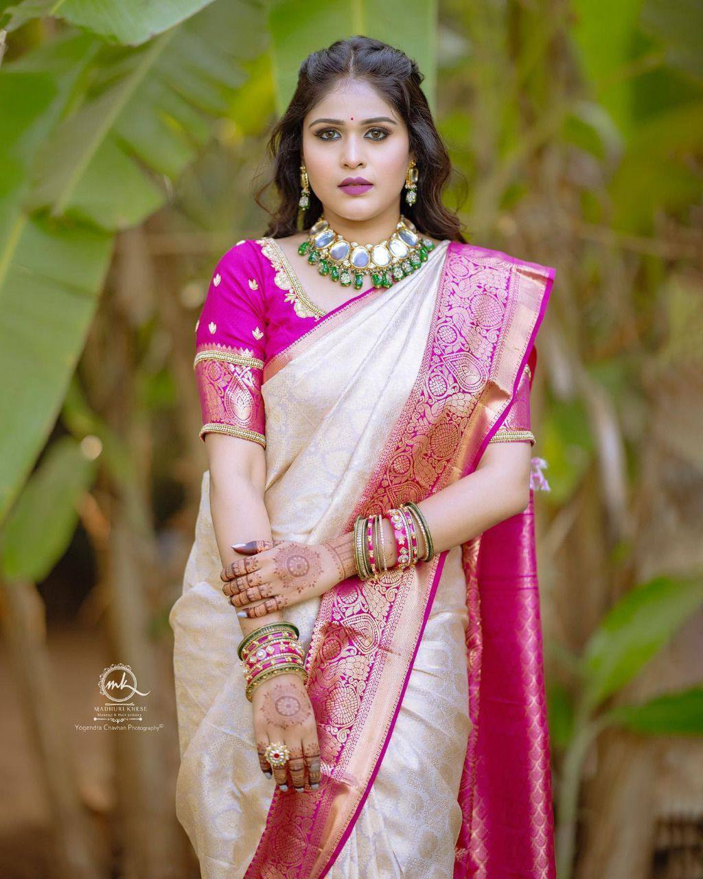 New Lounching Beautiful Art Silk Jacquard Border Saree