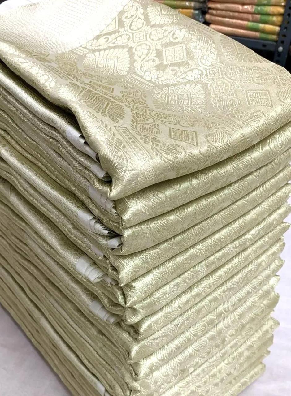 Nayanthara Trending White Color Tissue Bridal Sarees