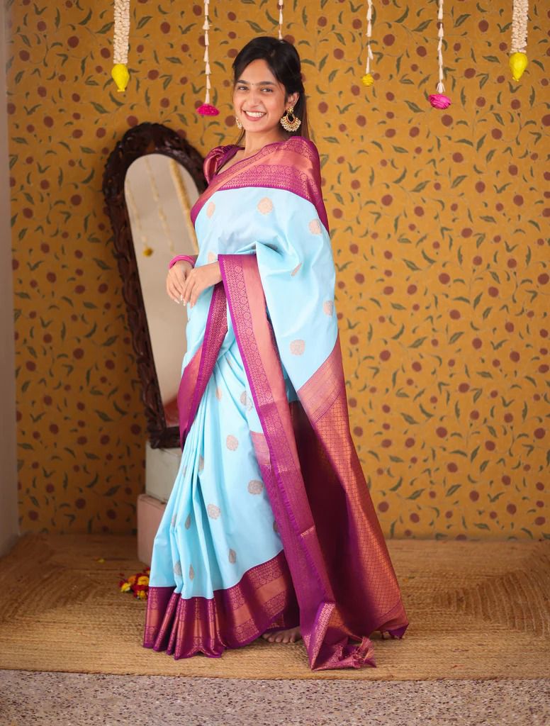 New Lounching Beautiful Art Silk Jacquard Border Saree