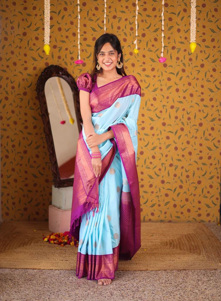 New Lounching Beautiful Art Silk Jacquard Border Saree