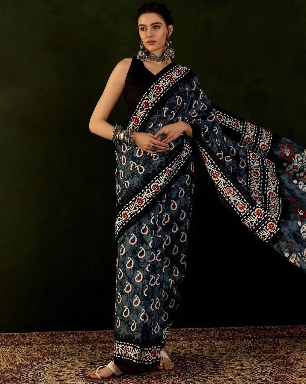 New Lounching specil premium linen cotton saree