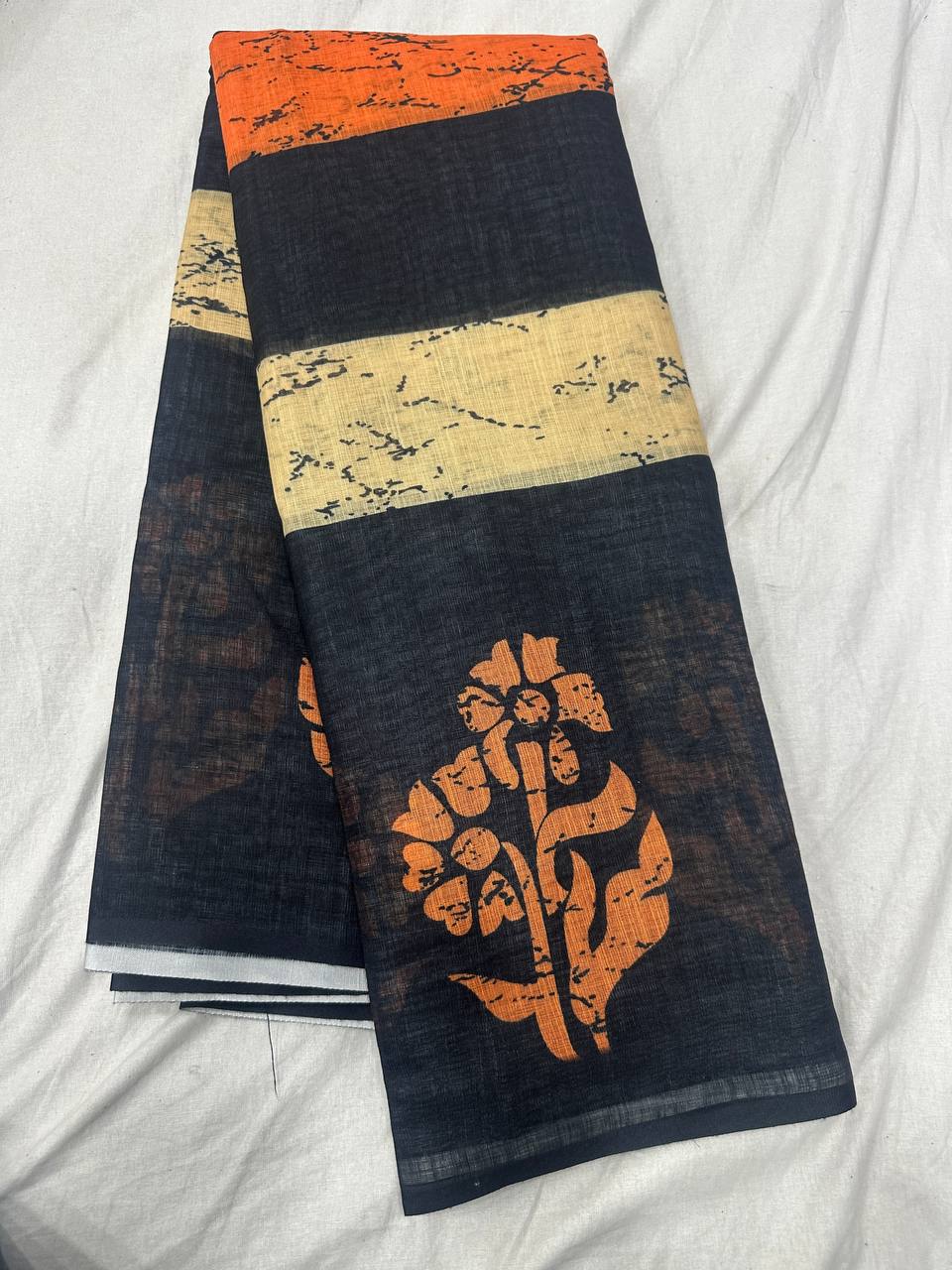 New Lounching specil premium linen cotton saree