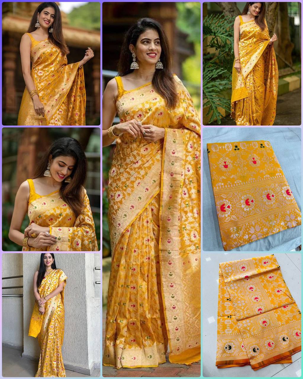 New Lounching Beautiful Art Silk Jacquard Border Saree