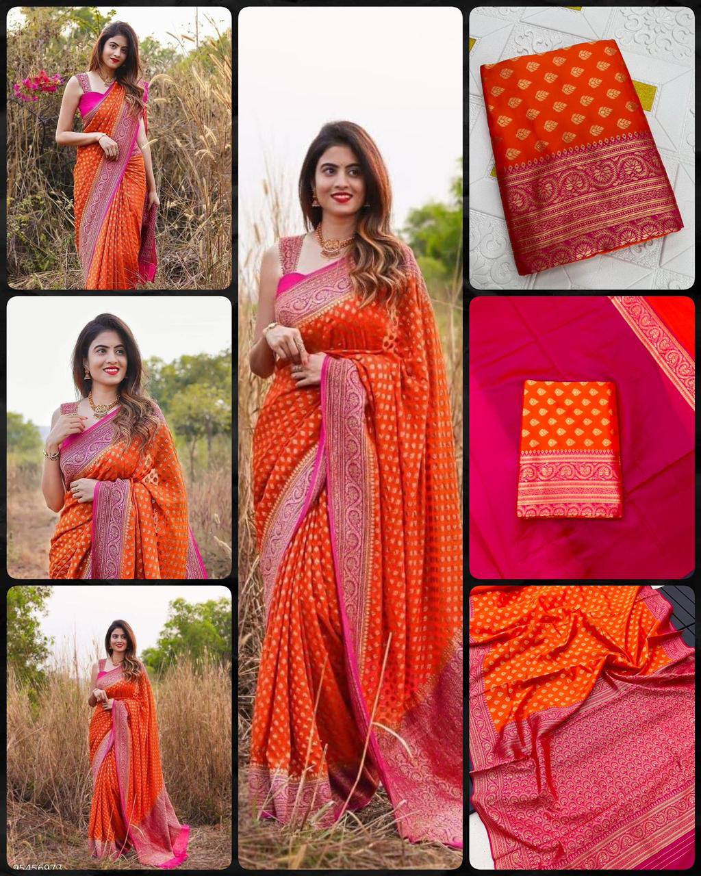 Beautiful Art Silk Jacquard Border Saree Wedding Wear Party