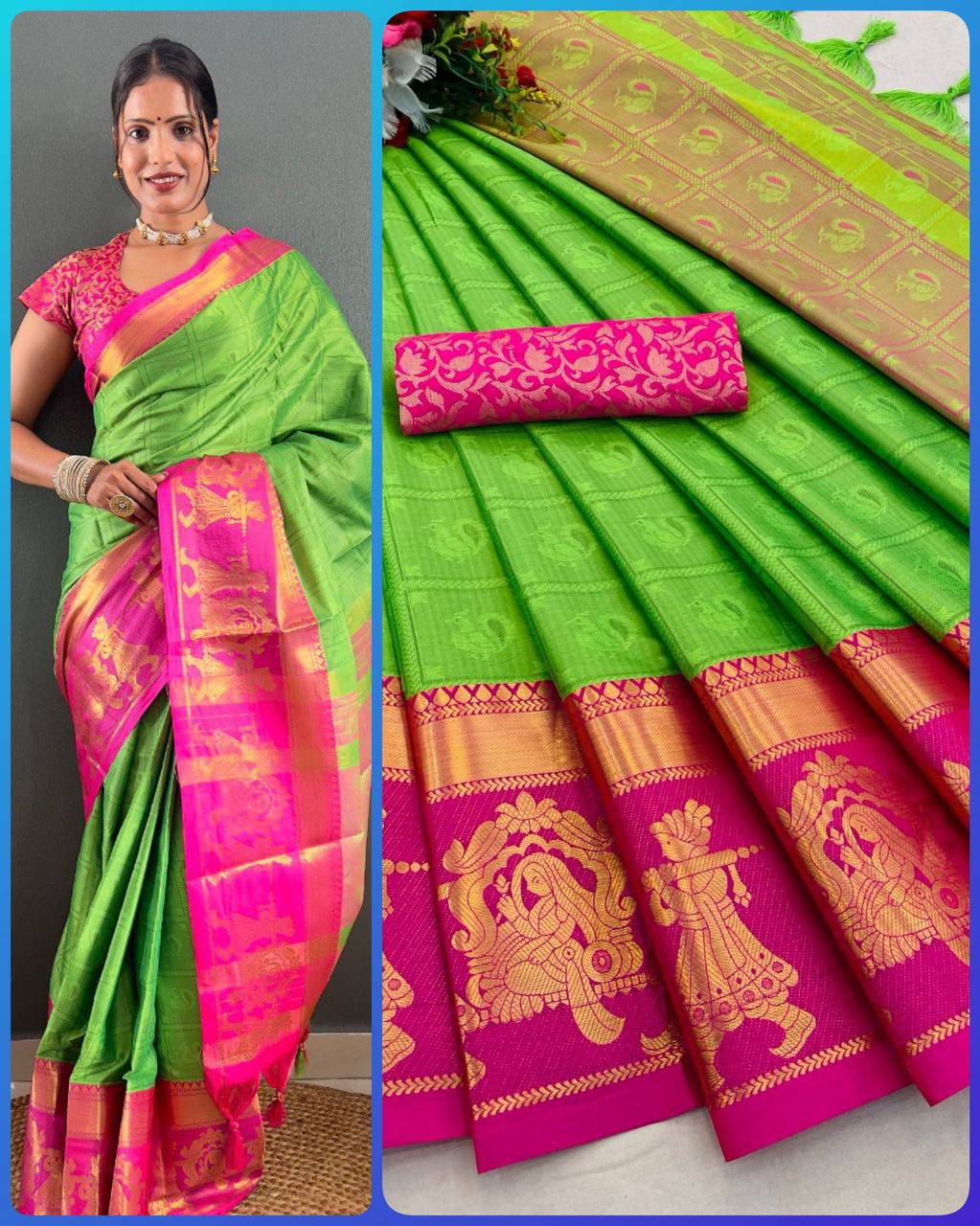We Launching mercerised cotton silk in Exclusive border Self Viewing design