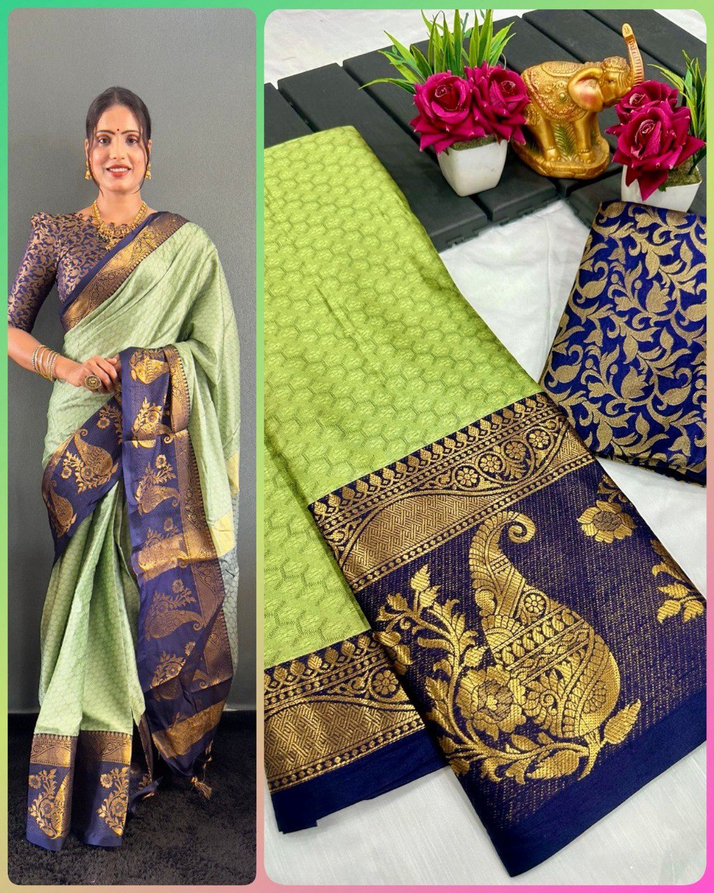 We Launching mercerised cotton silk in Exclusive border Self Viewing design