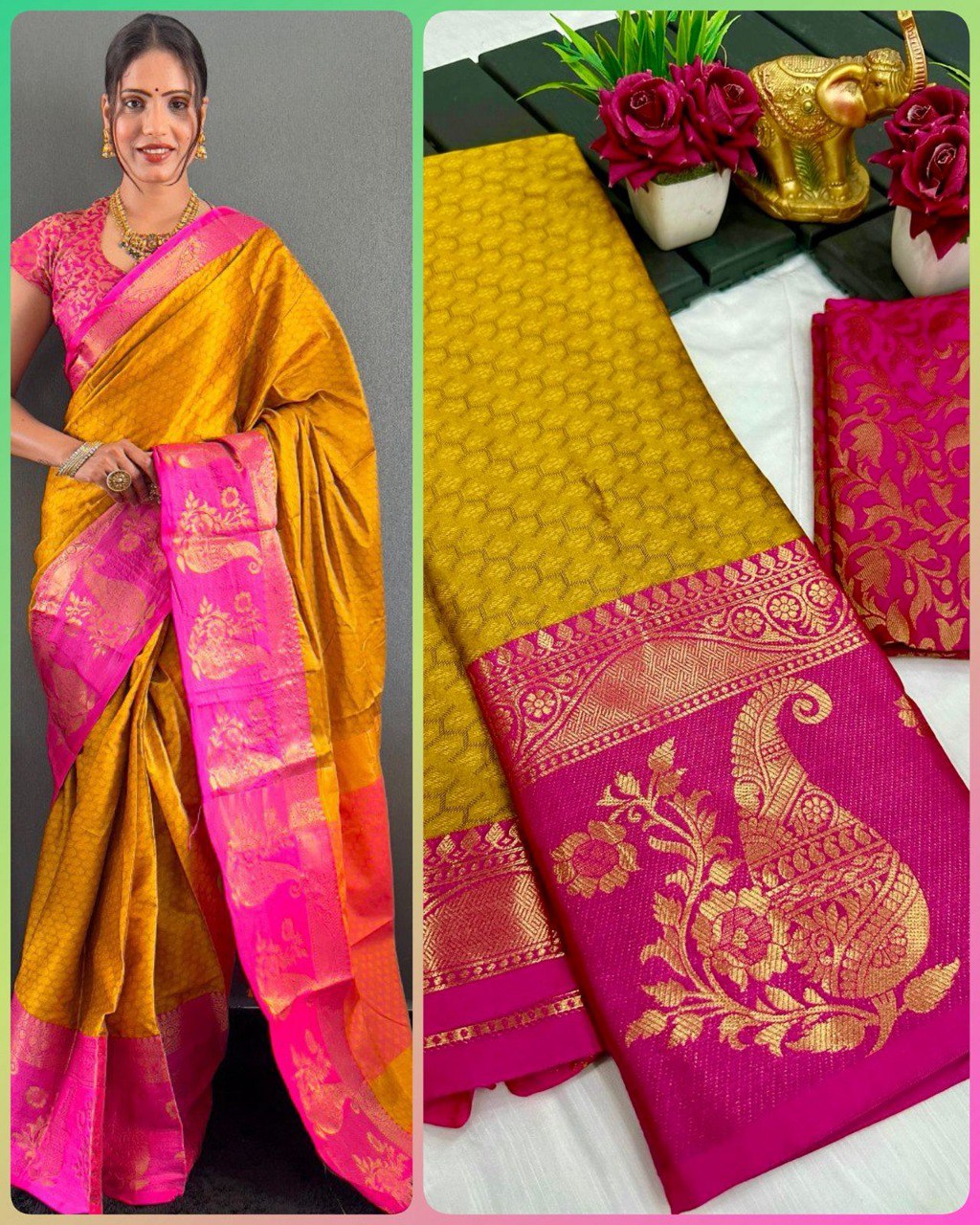 We Launching mercerised cotton silk in Exclusive border Self Viewing design