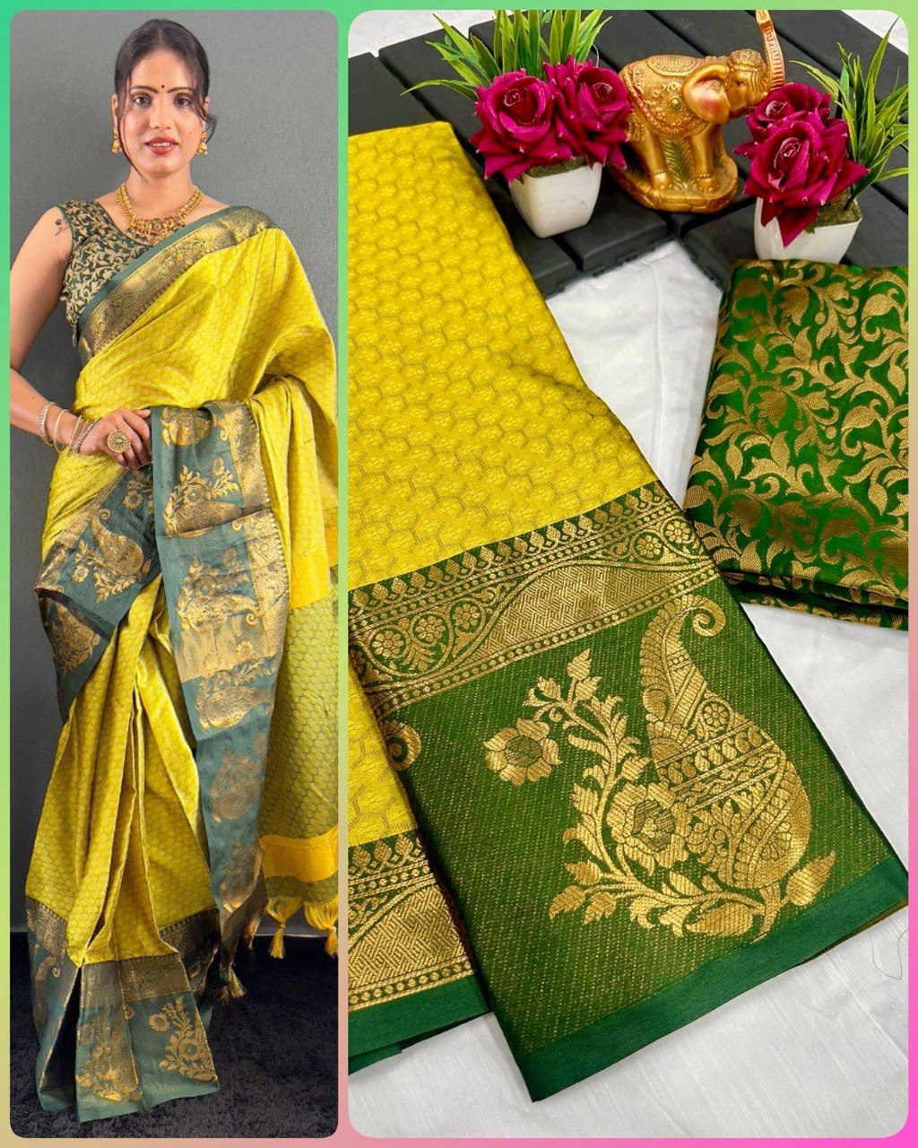 We Launching mercerised cotton silk in Exclusive border Self Viewing design