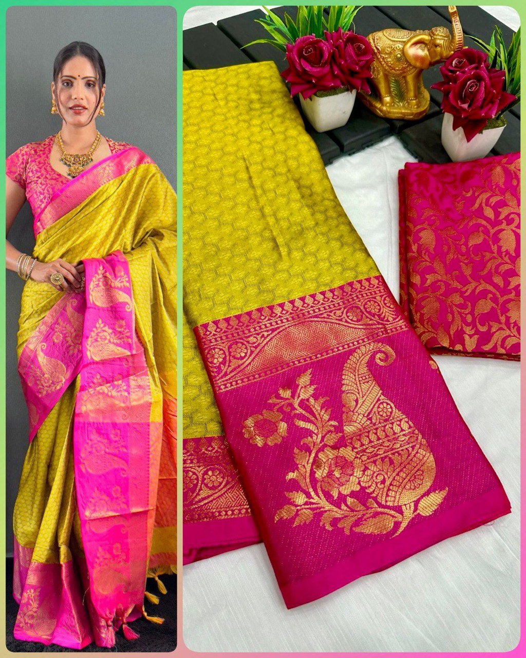 We Launching mercerised cotton silk in Exclusive border Self Viewing design