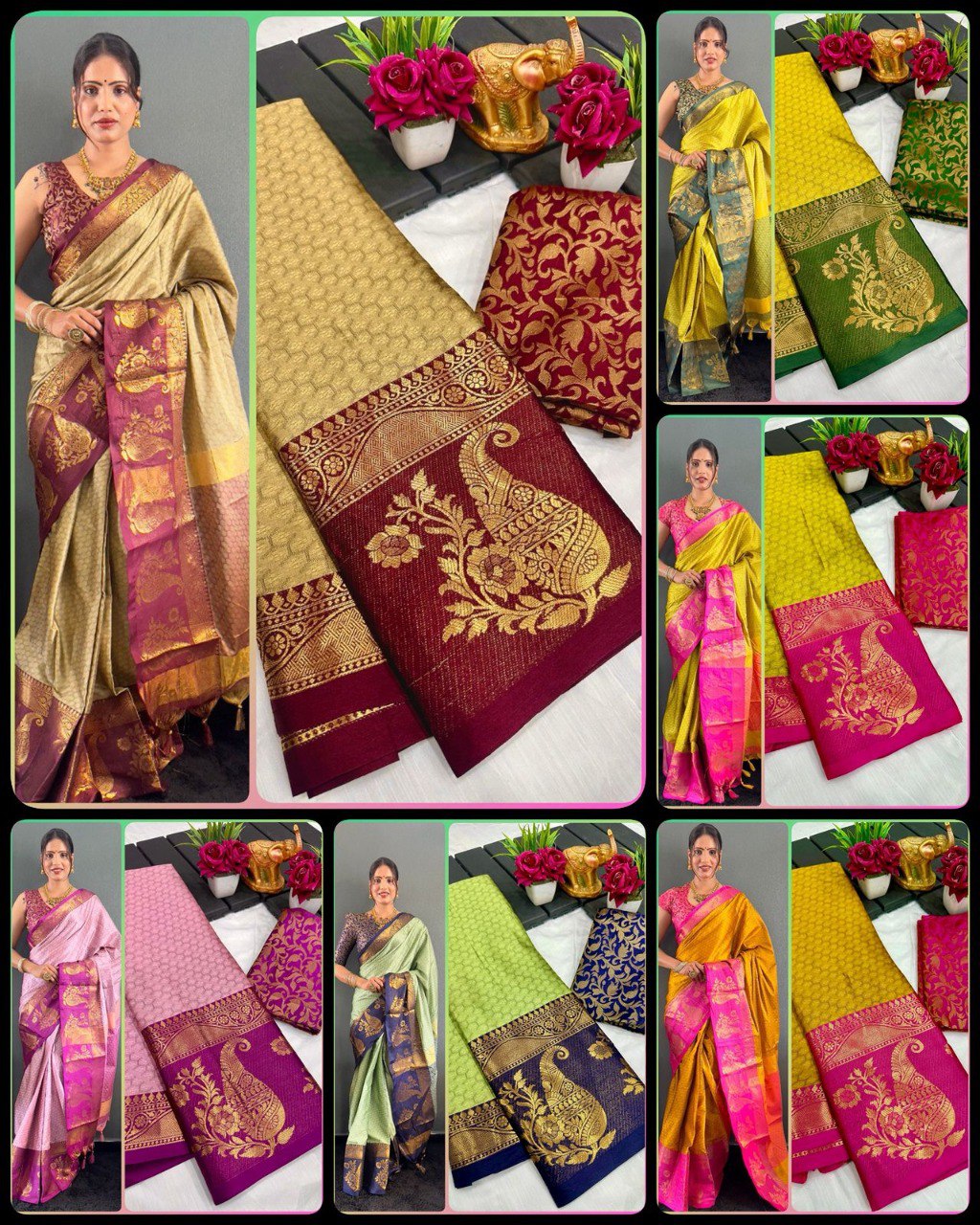 We Launching mercerised cotton silk in Exclusive border Self Viewing design