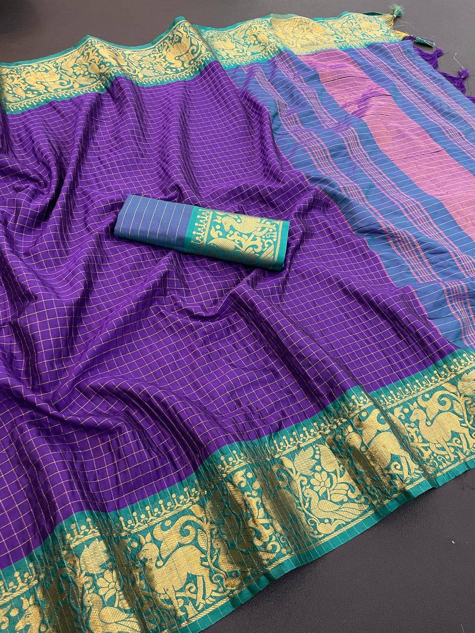 We Launching mercerised cotton silk in Exclusive border Self Viweing design