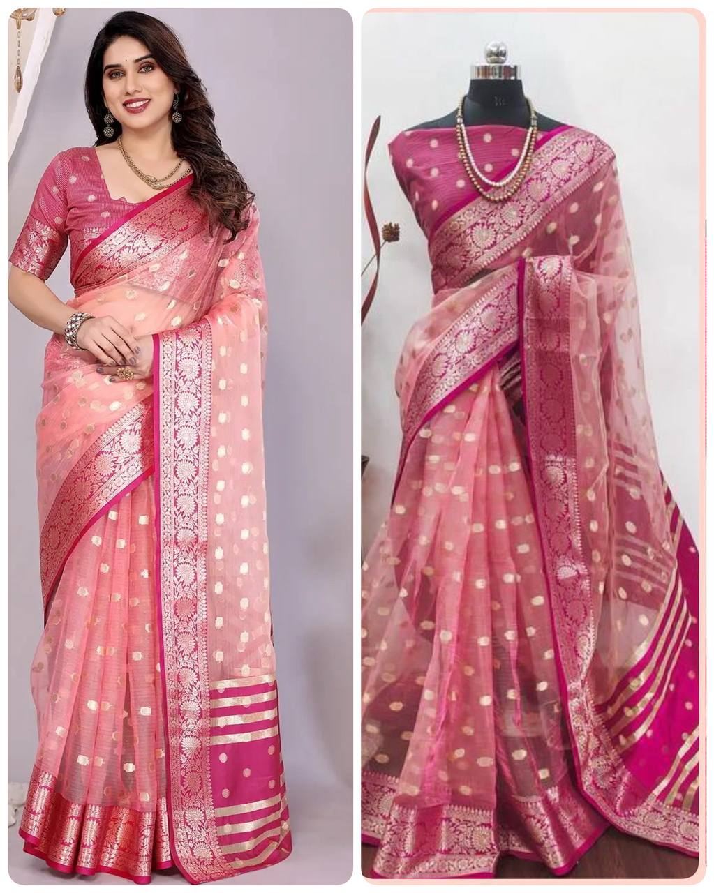 Pure Handloom Pure Kanchivaram Tissue Silk Sarees with antique&nbsp; Jari